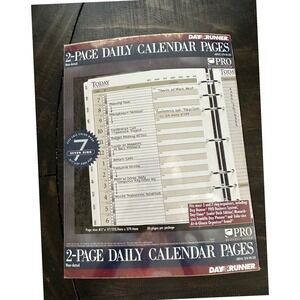 Day Runner PRO 2-Page Daily Calendar Pages 7-Ring Non-dated 8.5x11 89143 491-120